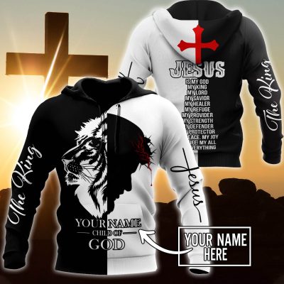CHRISTIAN CLOTHES : "Premium Jesus - Child Of God Customize Name 3D All Over Printed Unisex Shirts 03"